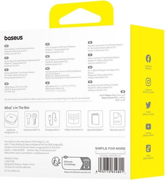 Produktbild Baseus Bowie E16, schwarz (6 h, Kabellos)