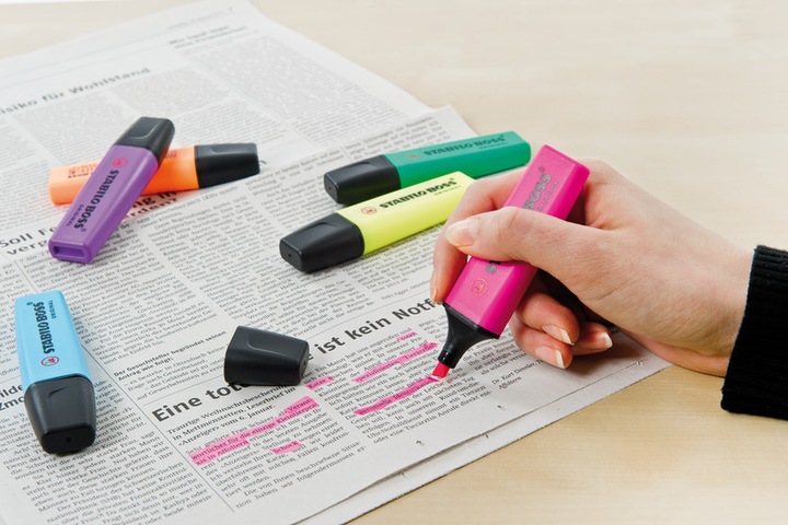 Actual product image STABILO BOSS ORIGINAL highlighter (Pink, Yellow, Green, Orange, 5 mm, 4 x)