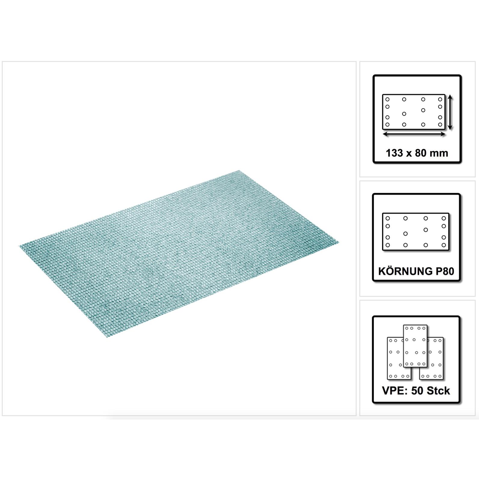 Thumbnail - Festool, Schleifmittel, Netzschleifmittel STF 80x133 P80 GR NET/50 (P80)