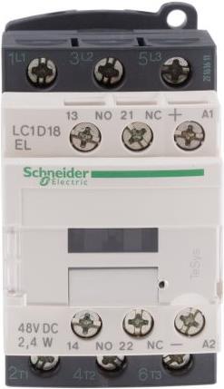 Actual product image Schneider Electric Contactor,3P,18A AC3 9kW 1NO1NC 48Vdc LC