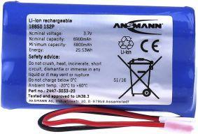 Productafbeelding Ansmann Li-Ion batterijpakket 1S2P (1 Pcs., 18650, 7000 mAh)