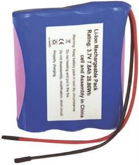 Image du produit RS PRO 18650 3.7V 7800 mAh 1S3P (18650, 7800 mAh)