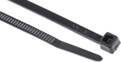 Actual product image HellermannTyton Cable tie black 200x3,6mm (Plastic cable ties, 190 mm, 100 pcs.)