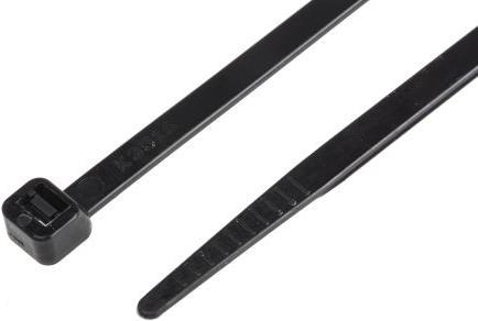 Produktbild RS PRO Kabelbinder 300x4,8mm schwarz (Kunststoffkabelbinder, 300 mm, 100 Stk.)