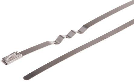 Produktbild RS PRO ZigZag tie S/S uncoated 200x4.6 (Metallkabelbinder, 200 mm, 100 Stk.)
