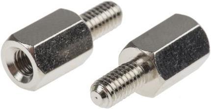 RS PRO Brass Hex Threaded Spacer M4x10mm M/F