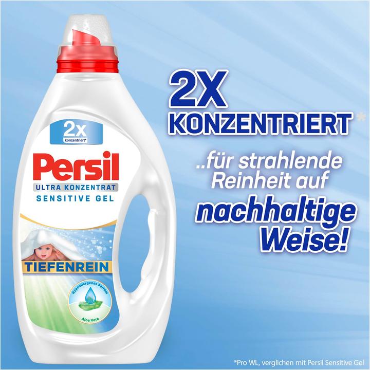 Actual product image Persil ULTRA KONZENTRAT SENSITIVE GEL TIEFENREIN Waschmittel 2x 1,24 l (124 Washing cycles, Liquid detergent)