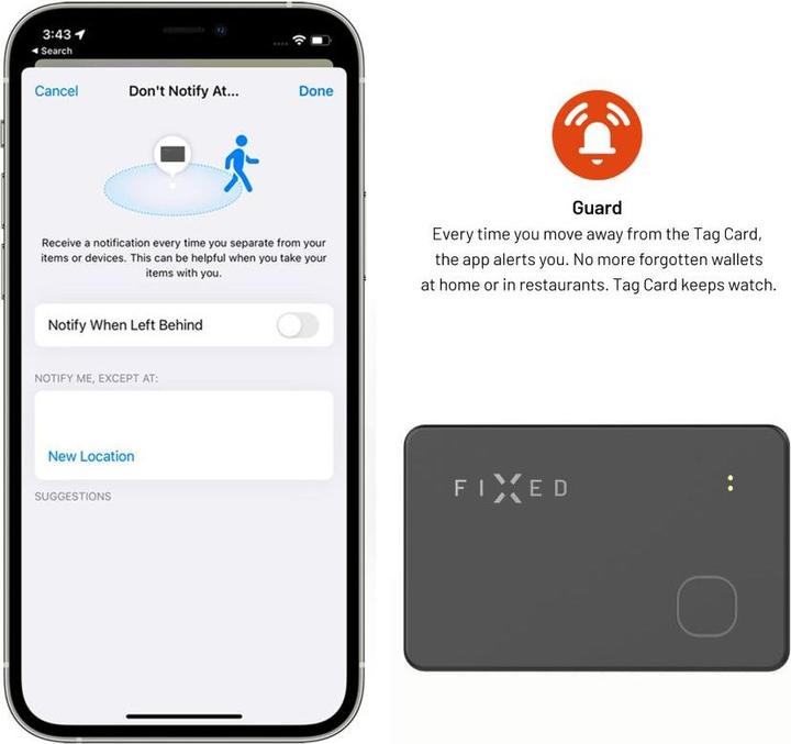 Produktbild Fixed FIXTAG-CARD-BK Bluetooth-Tracker Schwarz (iOS)