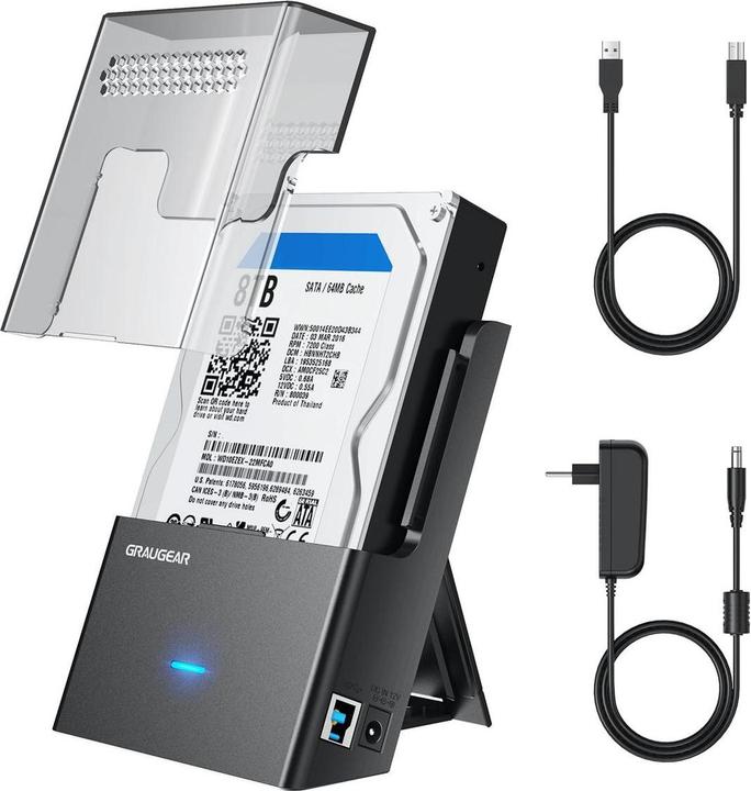 Produktbild Graugear Dock-Geh?use f?r 3,5"/2,5" HDD/SSD, USB3.2 Gen1 (USB-B)