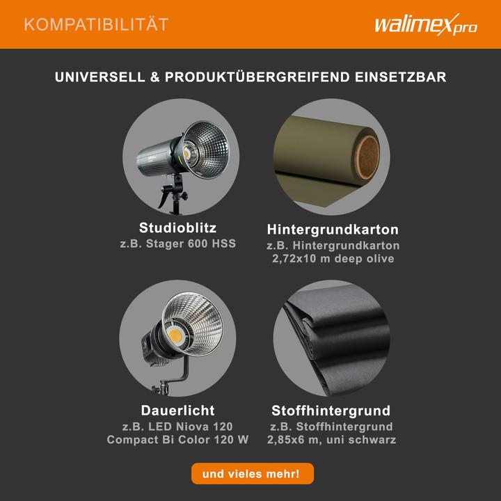 Produktbild Walimex 3-fach Hintergrundsystem + Tasche (290 cm, 250 cm)