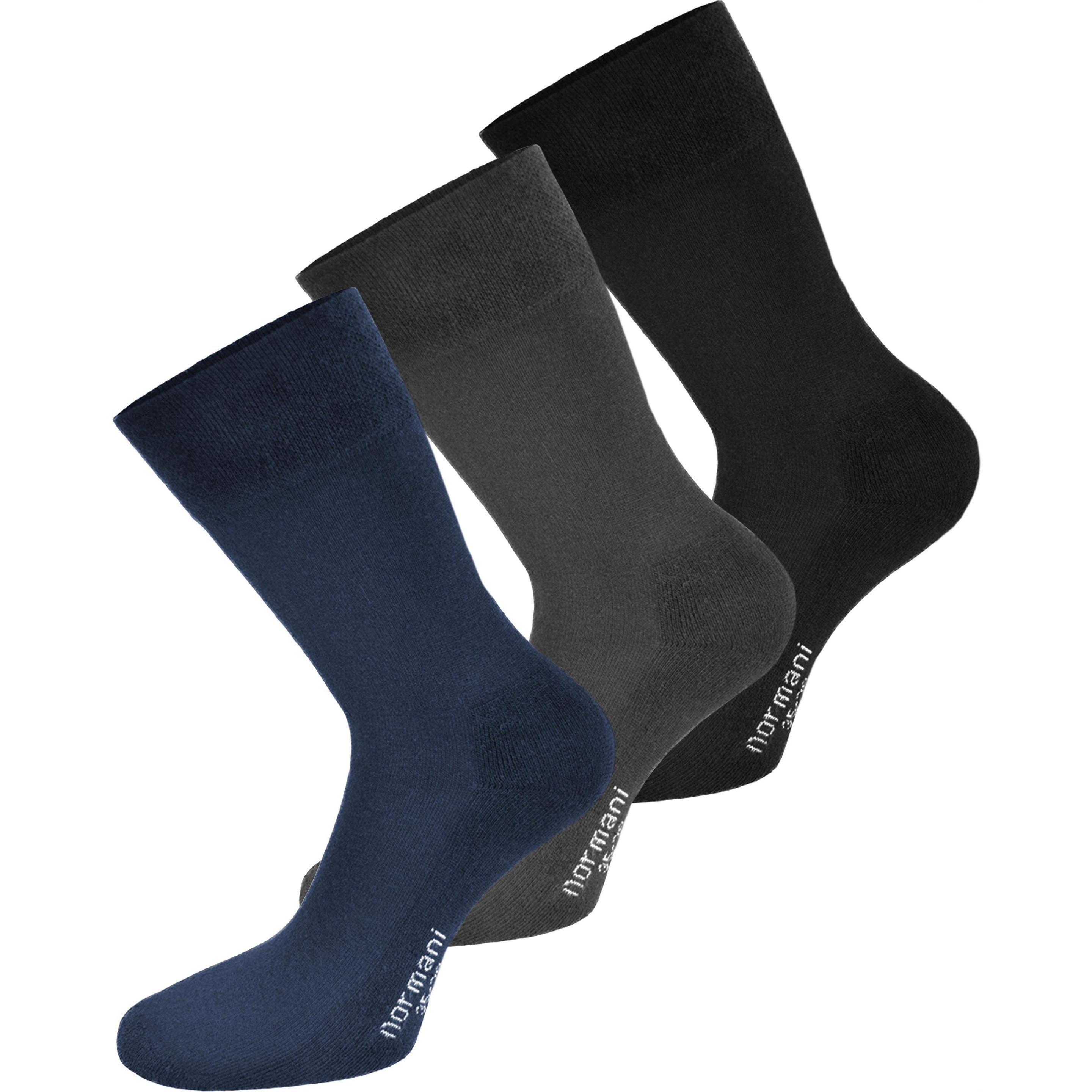 Normani, Herren, Socken, 6 Paar Komfortsocken mit Softrand, Blau, (6er Pack, 47 - 50)