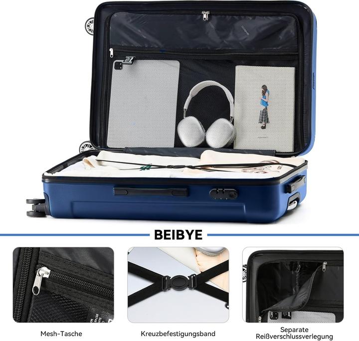 Immagine prodotto Beibye Zwillingsrollen Hardcase Trolley (76 cm) (110 l)