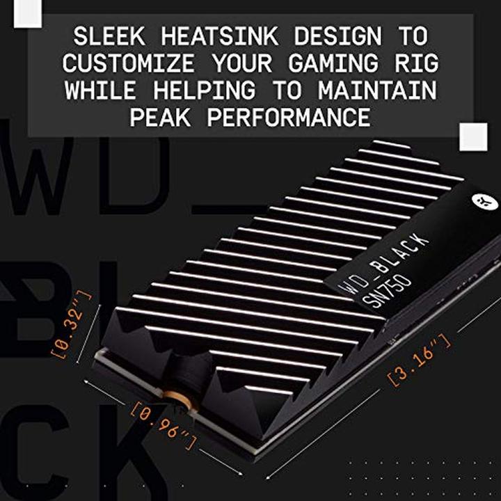 Produktbild WD Black SN750 Gaming - mit Heatsink (500 GB, M.2 2280)