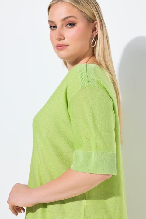 Produktbild Ulla Popken Pullover, Pailletten, Oversized, U-Boot-Ausschnitt, Halbarm (46, 48)