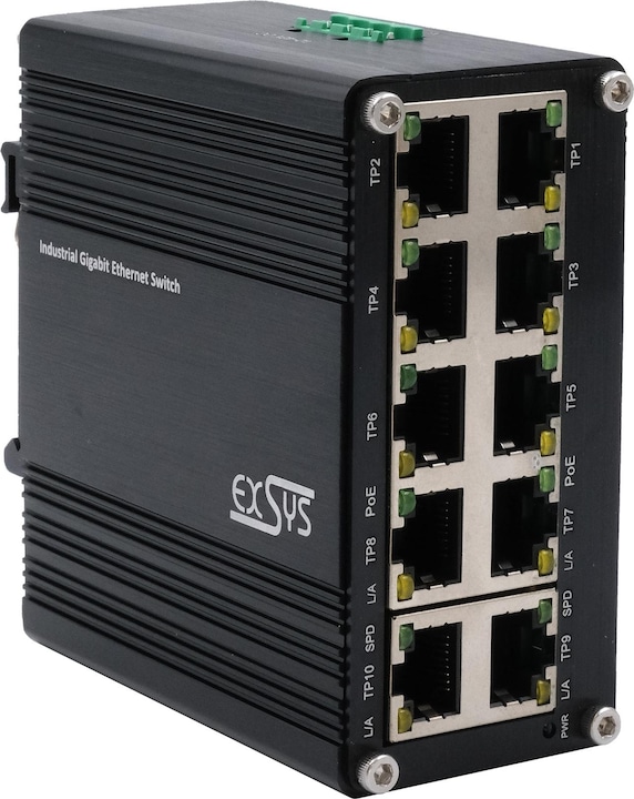 Produktbild Exsys Industr. Mini PoE-Switch 10x 1 Gbps (10 Ports)