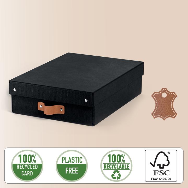 Produktbild Leitz Archivbox Puro Recyclingkarton Mittelgross und Flach mit Deckel (A5)