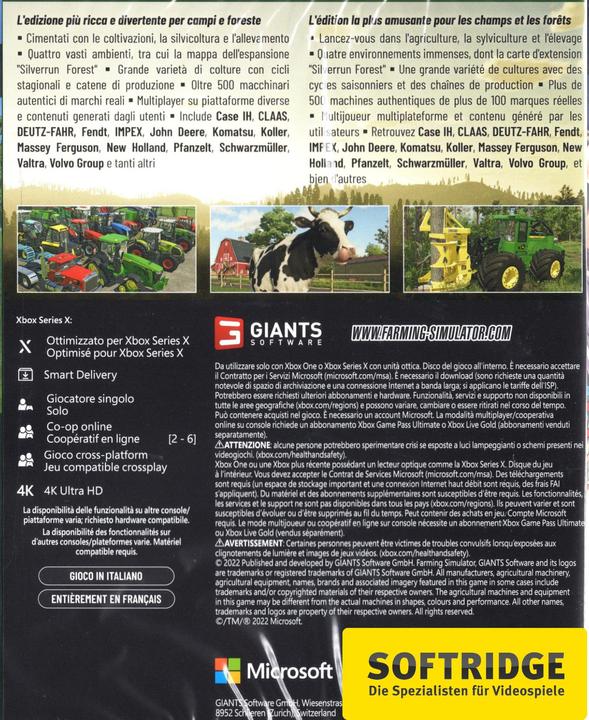 Immagine prodotto Giants Software Farming Simulator 22 - Edizione Platinum (Xbox One S, Xbox Series X, DE)