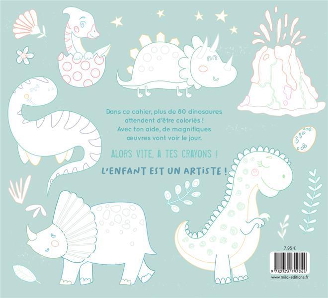 Image du produit Mila Mon gros cahier de dinosaures à colorier (Français, Collectif, 2024)