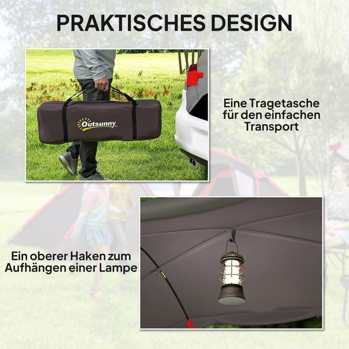 Produktbild Outsunny Campingzelt Polyester, Kunststoff Grau (Tunnelzelt, 6 Personen)