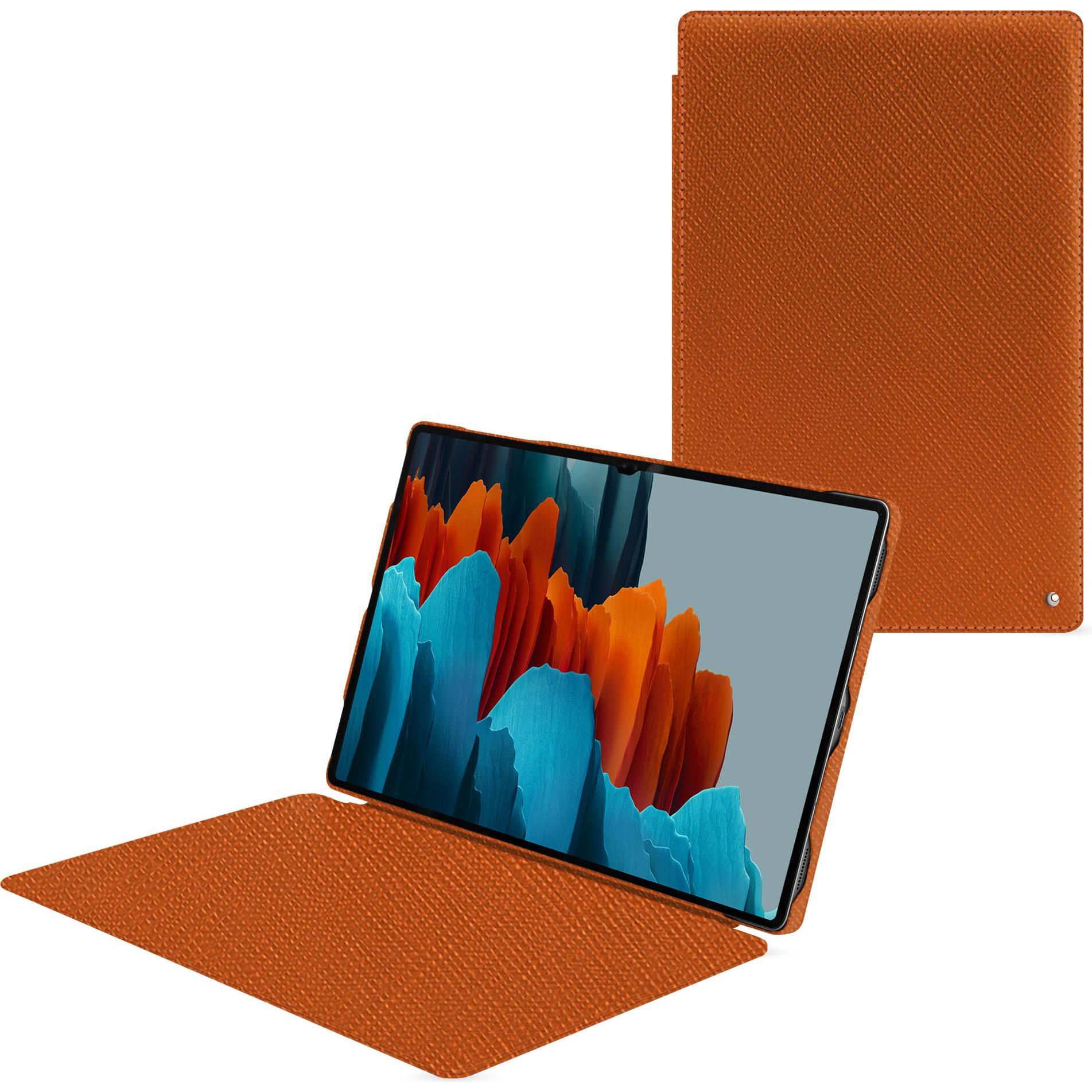 Noreve Lederschutzhülle horizontal (Galaxy Tab S9 Ultra), Tablet Hülle, Orange