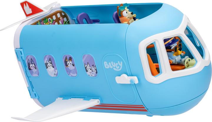 Moose Bluey Verwandlungsspielset Holiday 3in1 Flugzeug-Boot-Hotel