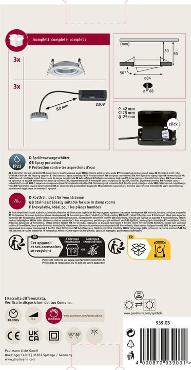 Produktbild Paulmann Einbauleuchte Nova Plus Set (425 lm)
