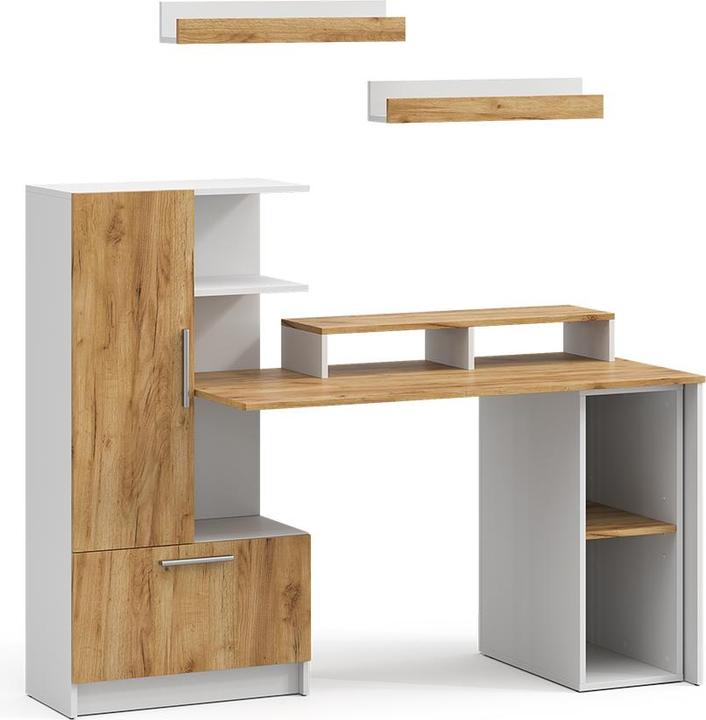 Produktbild Vicco Schreibtisch Tomy, Weiss/Goldkraft Eiche, 150 x 59 cm 5er Set