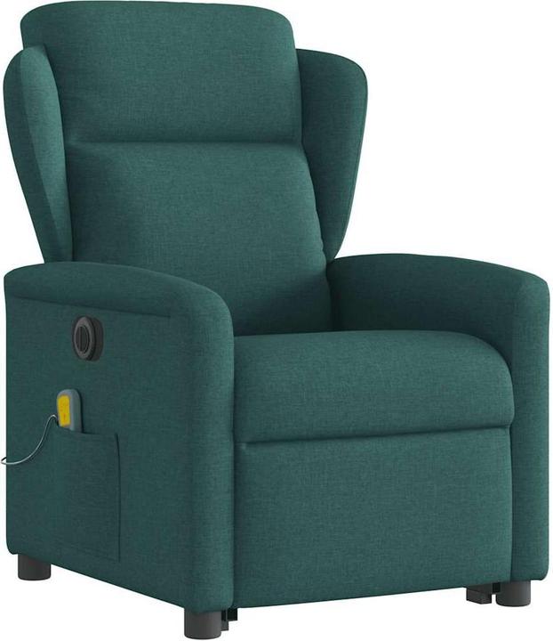 Image du produit vidaXL Fauteuil de massage électrique avec fonction releveur Vert foncé Tissu