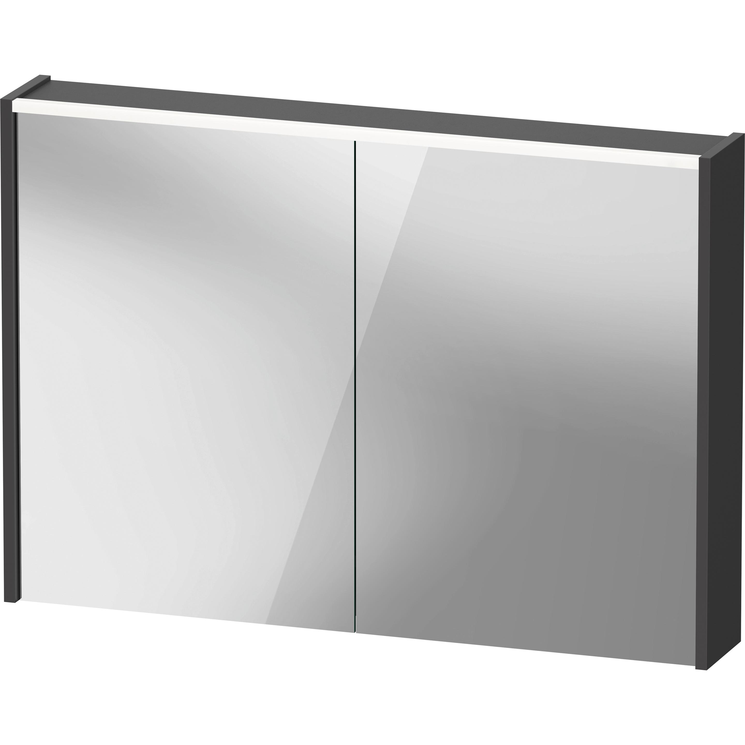 Duravit, Spiegelschrank, D-Code Spiegelschrank, Steckdose Typ E (FR, BE), 2 Türen, LED-Lichtfeld oben, 1000x700mm, 7