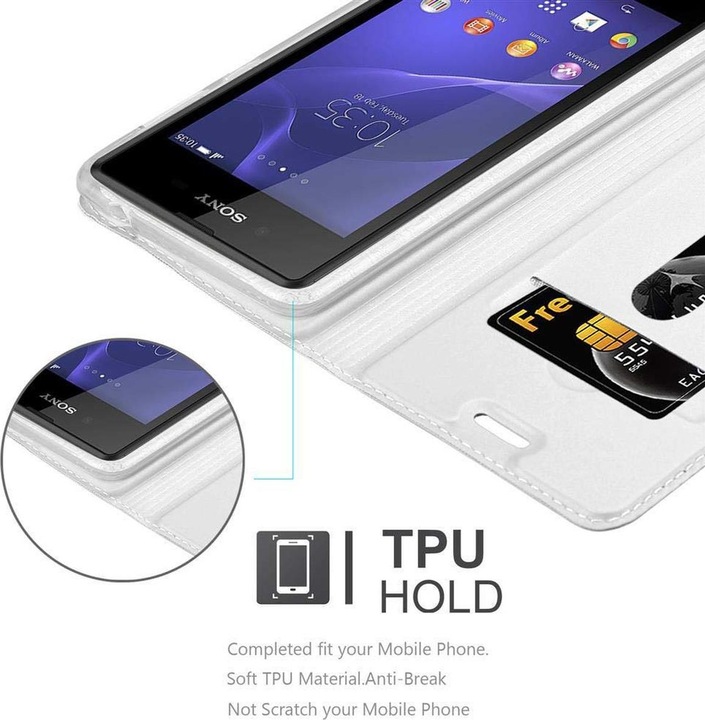 Actual product image Cadorabo Book Classy Style Cover (Sony Xperia E3)