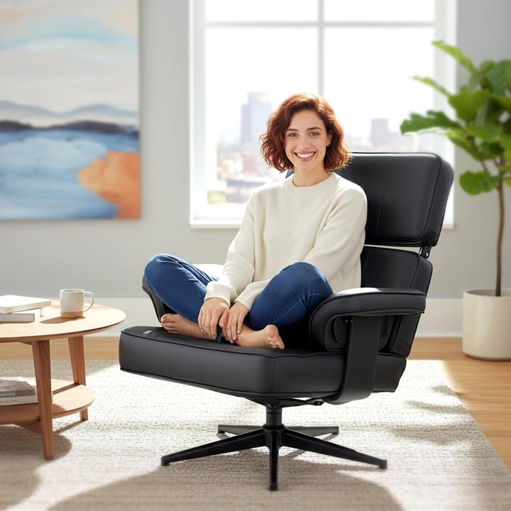 Produktbild Homcom Relaxsessel Kunstleder, Metall Schwarz