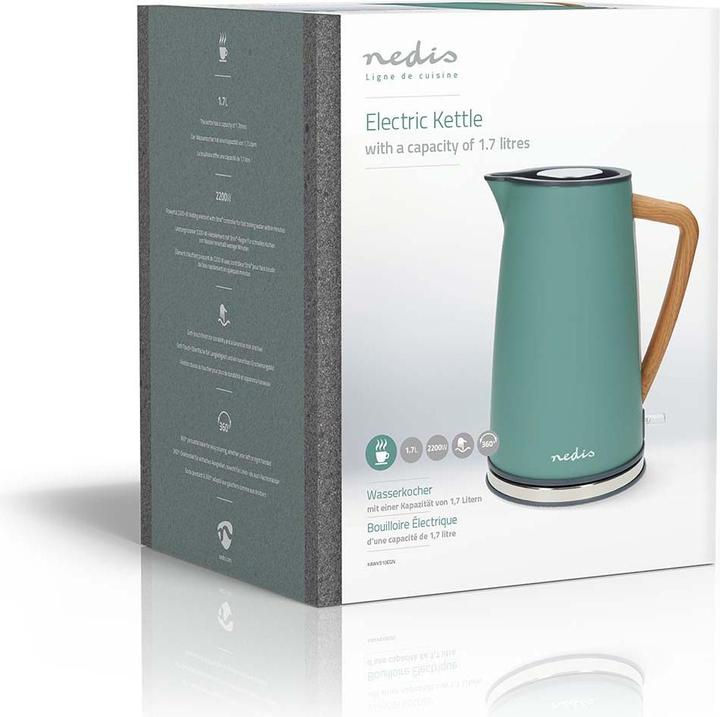 Productafbeelding Nedis Waterkoker | 1,7 l | Soft-Touch | Groen | 360 graden draaibaar | Verborgen verwarmingselement | Stri (1.70 l)