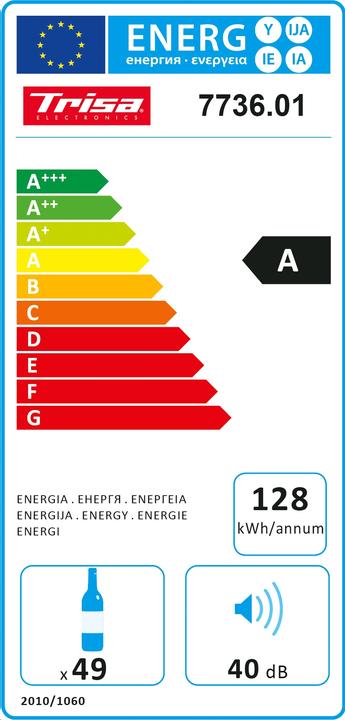Label énergétique Trisa Armoire climatique pour vins fins