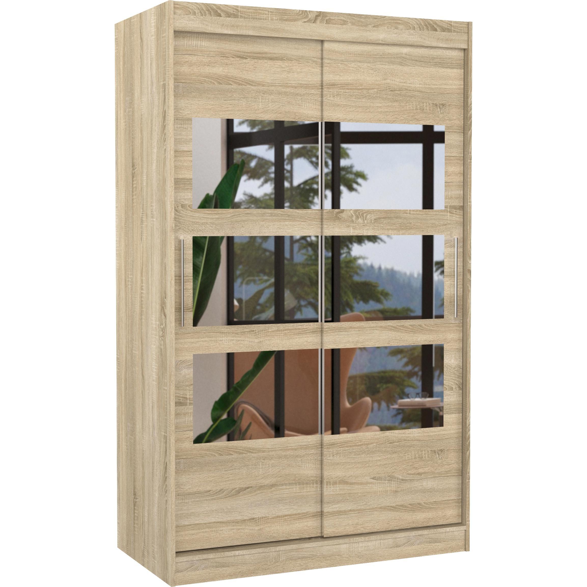 ADRK Furniture, Kleiderschrank, Verspiegelter Schiebeschrank KOLORADO 120 (120 x 58 x 200 cm)
