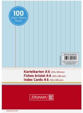 Actual product image Brunnen CARD.A6 LIN BLUE/Pà100 (A6, 180 g/m², 100 x)