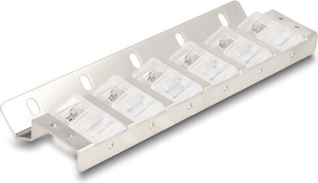 Actual product image Delock Keystone bracket 12 port tiltable for 10" or 19" R