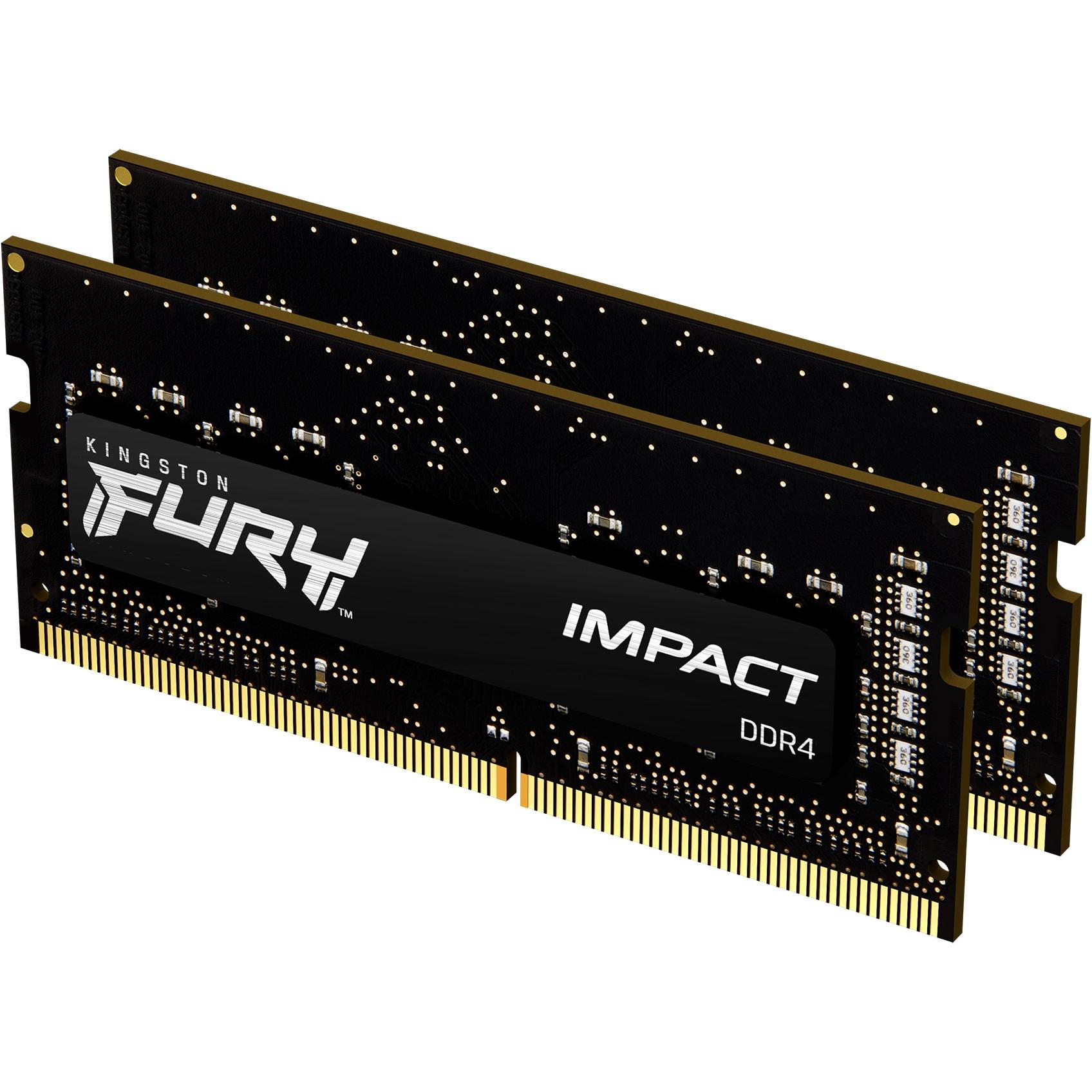 Kingston FURY Impact (2 x 8GB, 2666 MHz, DDR4-RAM, SO-DIMM), RAM, Schwarz