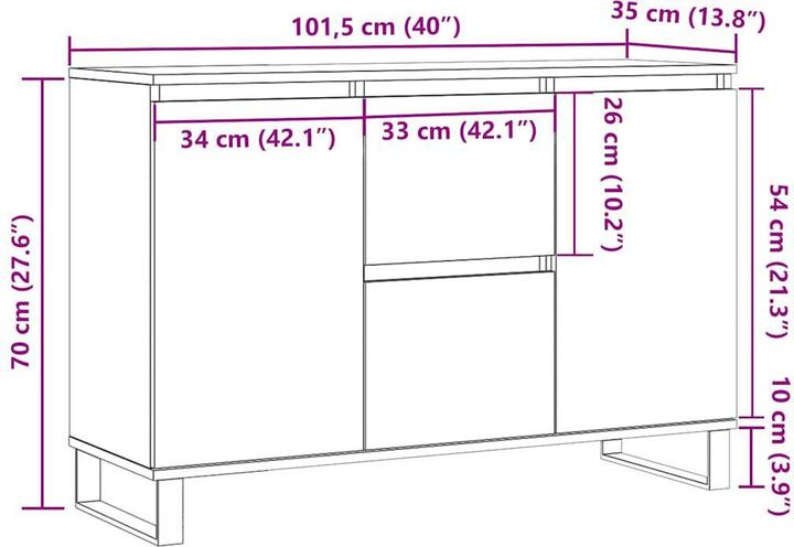Image du produit vidaXL Sideboard (104 x 35 x 70 cm)