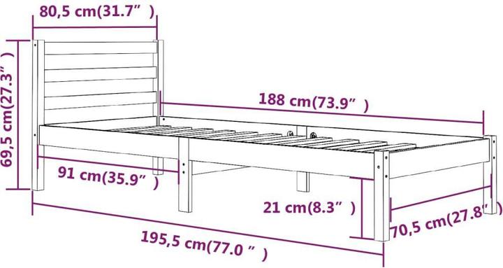 Produktbild vidaXL Bretta (75 x 190 cm)
