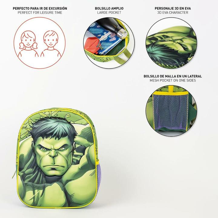 Actual product image School rucksack The Avengers green 25 x 31 x 10 cm
