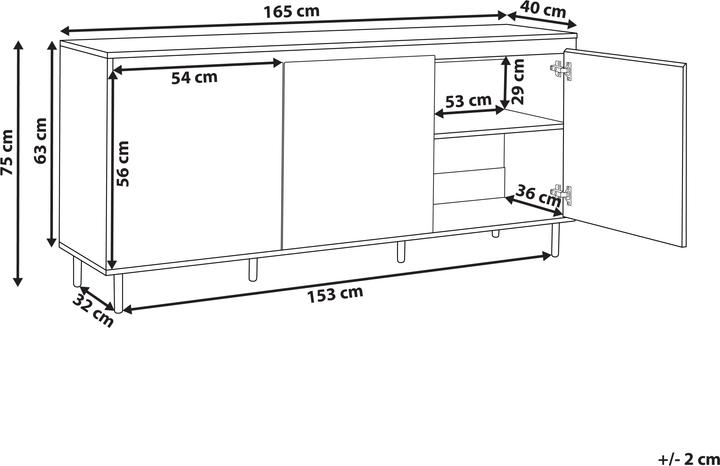 Produktbild Beliani Nikea (165 x 40 x 75 cm)