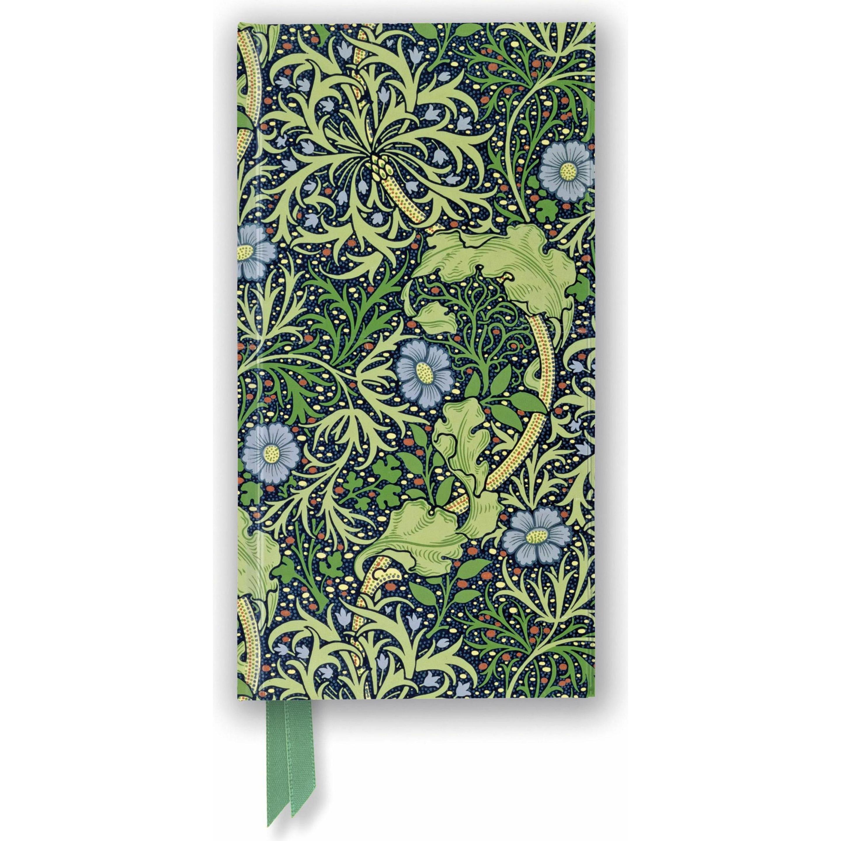 Flame Tree, Heft + Block, William Morris: Seaweed (Foiled Slimline Journal) (Gepunktet, Harter Einband)