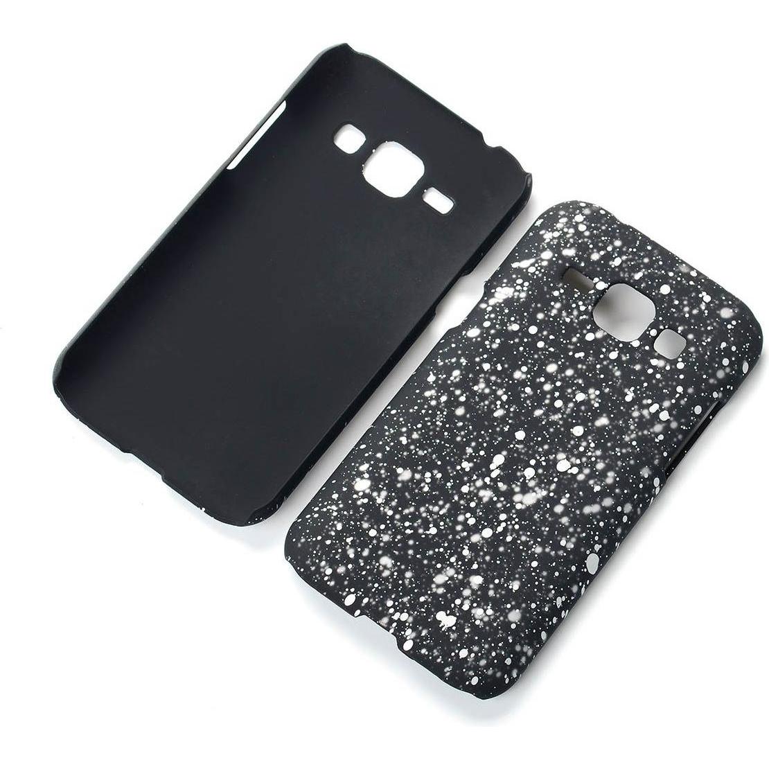 König Design Handy Hülle Schutz Case Bumper Etuis für Samsung Galaxy J1 2015 3D Sterne Weiss (Samsung Galaxy J1), Smartp...