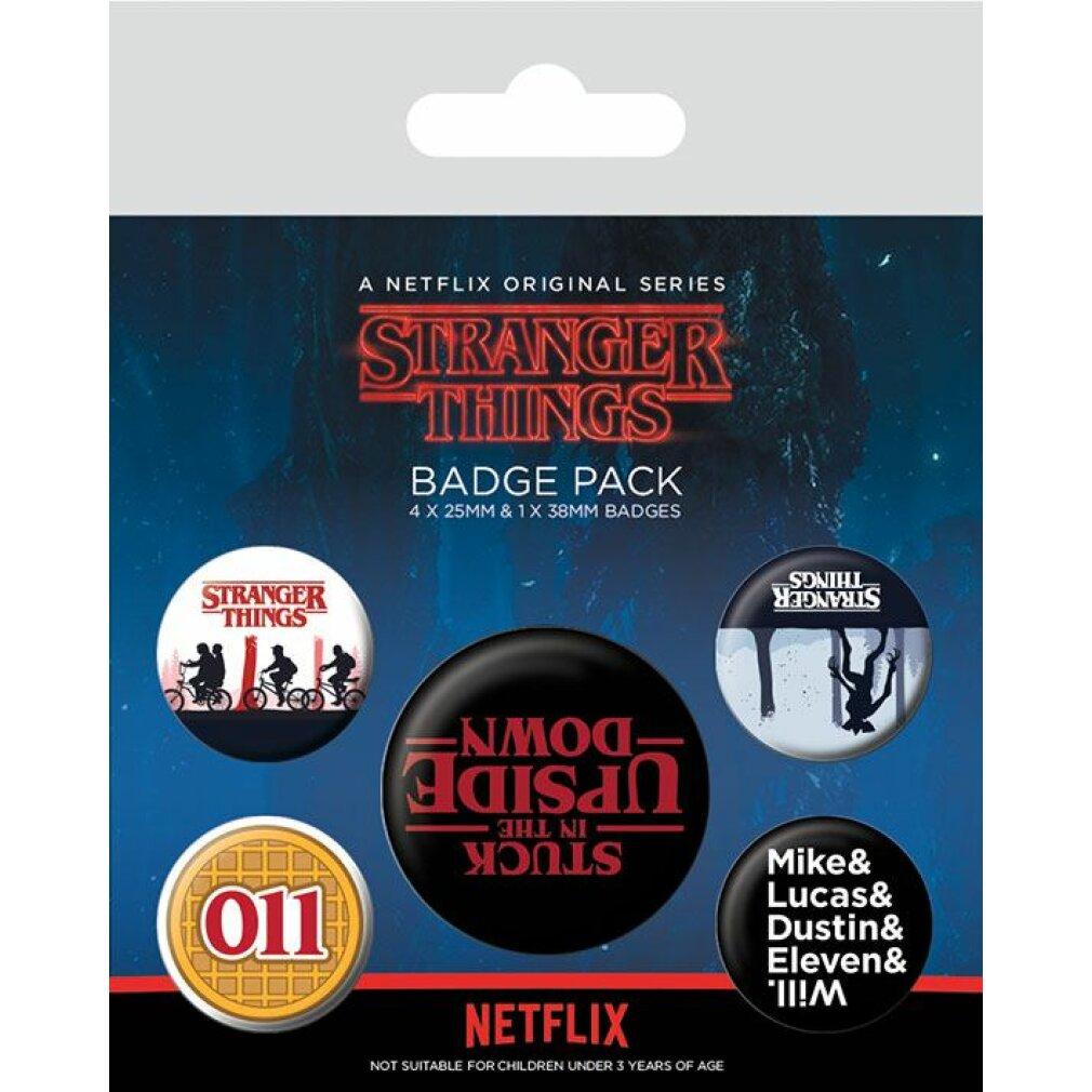 Thumbnail - Pyramid STRANGER THINGS - Pack 5 Badges - Upside Down, Weiteres Gaming Zubehör