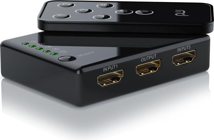 Primewire HDMI Switch 4K Ultra HD 5 Port / Verteiler mit Fernbedienung, 4K, 3D, CEC, ARC