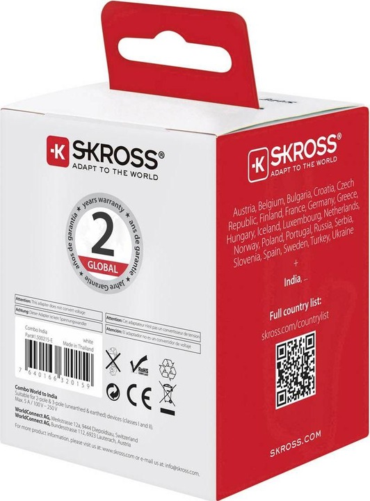 Productafbeelding Skross Combo World - India