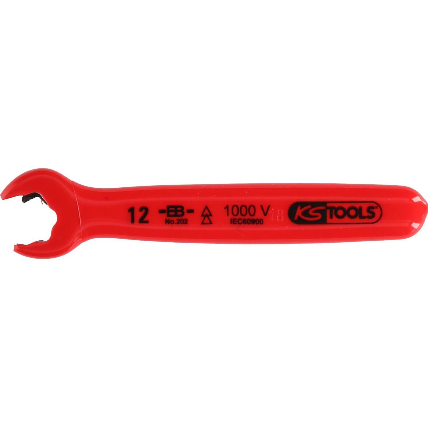 KS Tools, Schraubenschlüssel, Ratschen-Maulschlüssel mit Schutzisolierung, 15° Gabelstellung, 11 mm (11 mm)