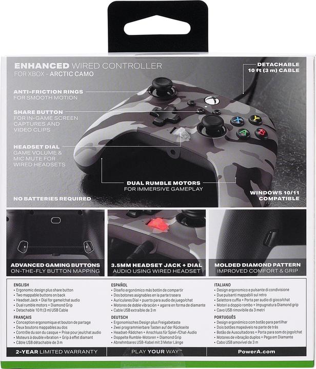Actual product image PowerA Improved Wired Controller for Xbox Series X|S - Arctic Camo (Xbox Series X, Xbox Series S)