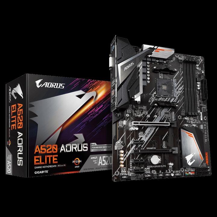 Productafbeelding Gigabyte A520 AORUS ELITE (AM4, AMD A520, ATX)