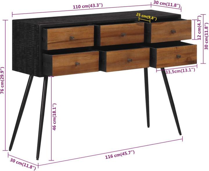Image du produit vidaXL Konsolentisch (116 x 30 x 76 cm)